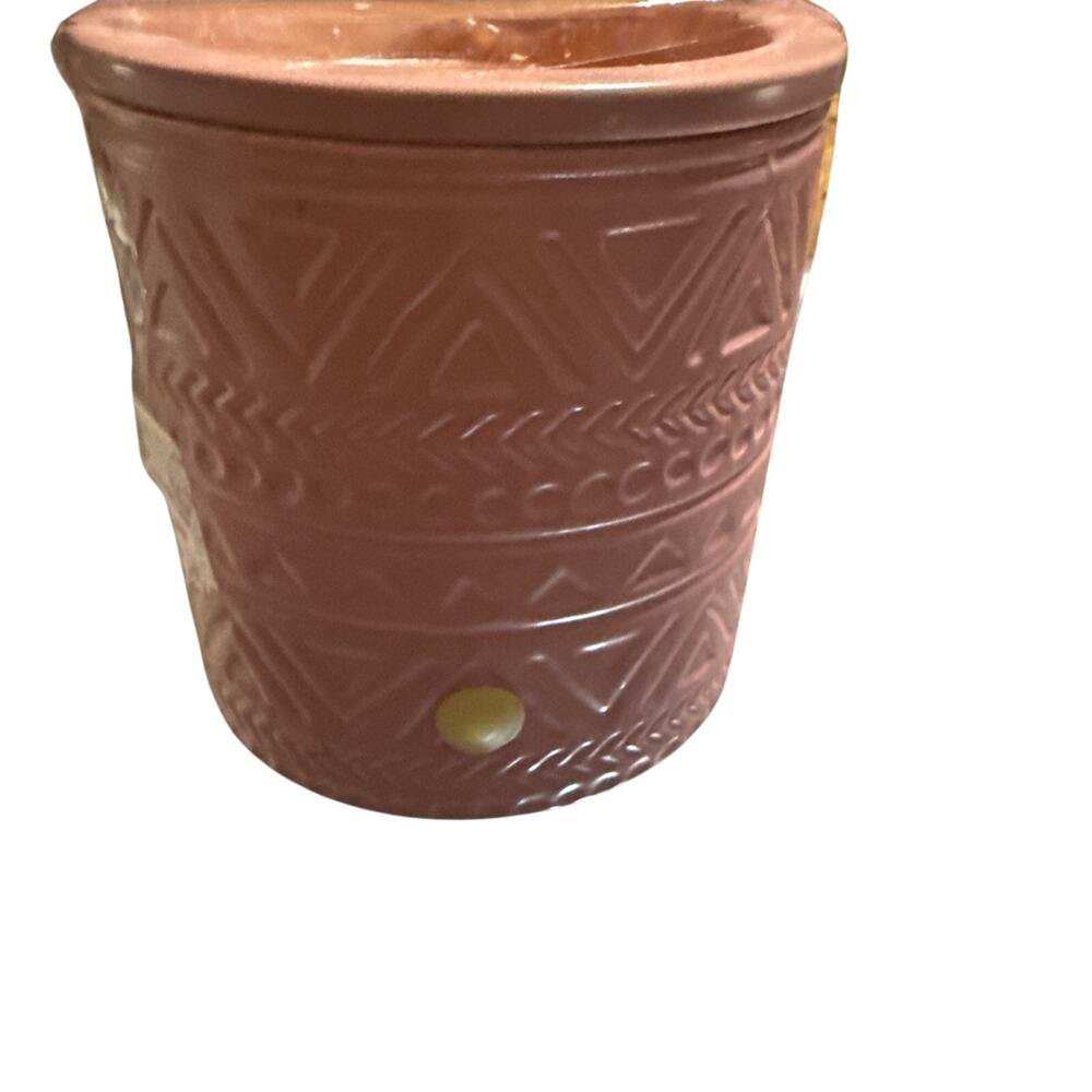 Mainstays Terra Cotta Matte Pink Southwestern Tribal Design Electric Wax Warmer